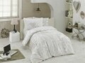 Lenjerie de pat pentru o persoana, 3 piese, 100% bumbac poplin, Hobby, Love, gri