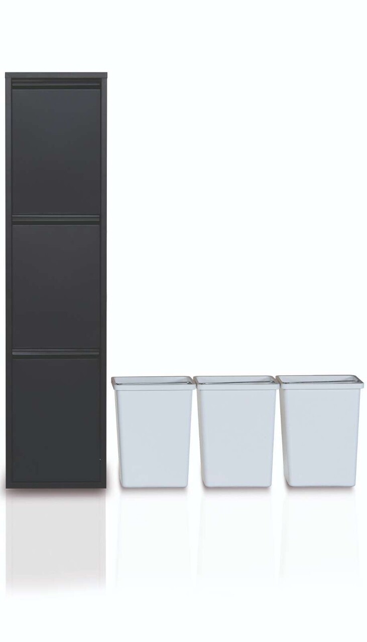Dulap multifunctional, Hanah Home, Doplo 3, 33x136x25 cm, Metal, Negru - view 3