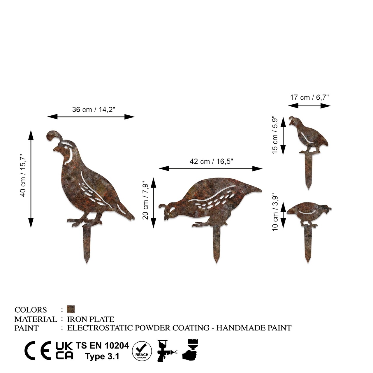 Obiect decorativ de grădină, Fam 12, Maro antichizat - imagine 6
