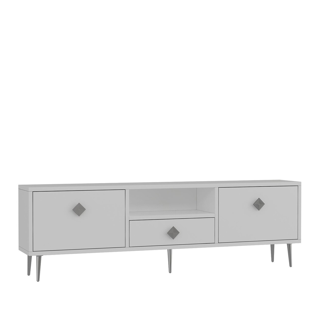 Comoda TV, Hanah Home, 1308-DROP-1, 140x45x30 cm, PAL , Alb / Argintiu - view 4