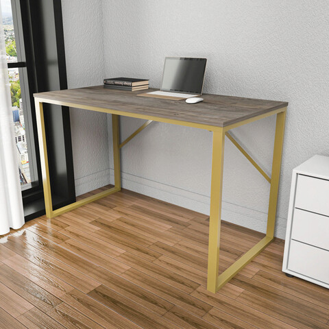 Birou, retricy, layton, 120x60x74 cm, pal, auriu / gri închis