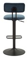 Set 2 scaune de bar Lift High Navy, Mauro Ferretti, 41x47.5x85 cm, inaltime ajustabila, fier/poliester, negru/albastru