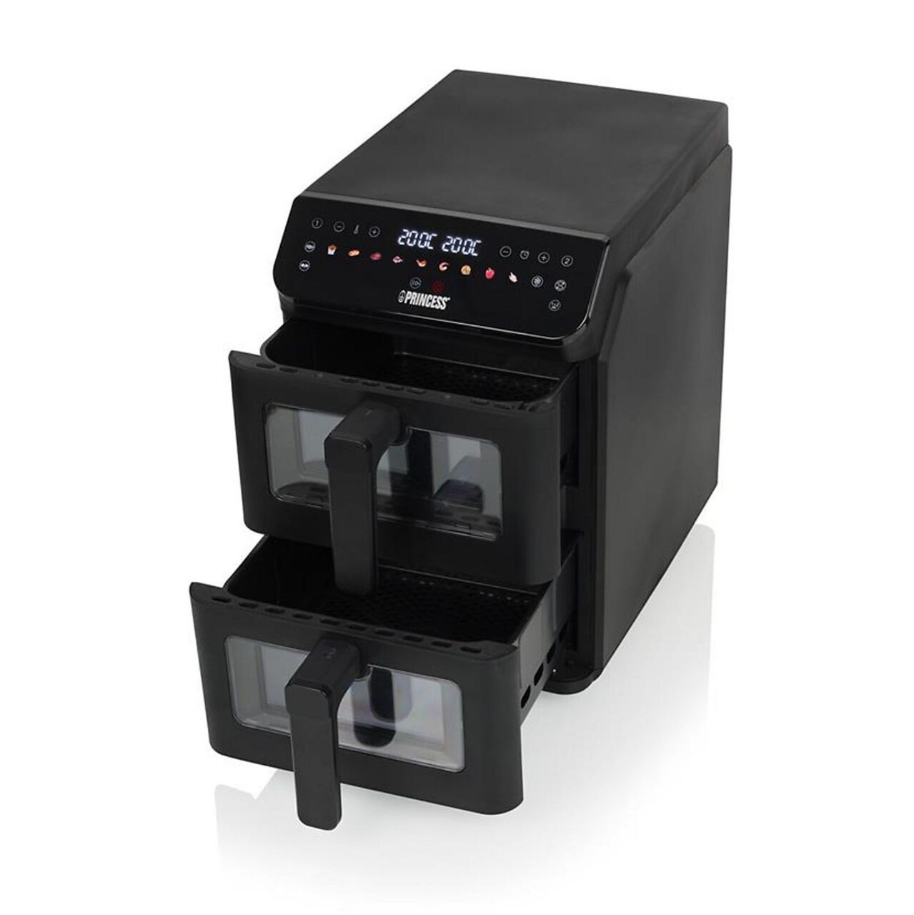 Friteuza dubla cu aer cald, 5,6+5,6 L, 3000W, Negru - Princess - view 2