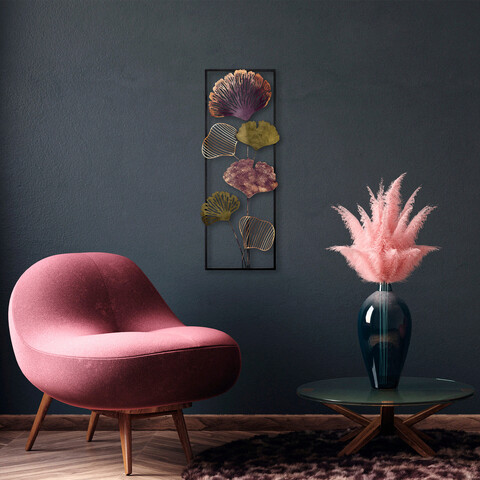 Decoratiune de perete, fig, metal, dimensiune: 32 x 90 cm, multicolor