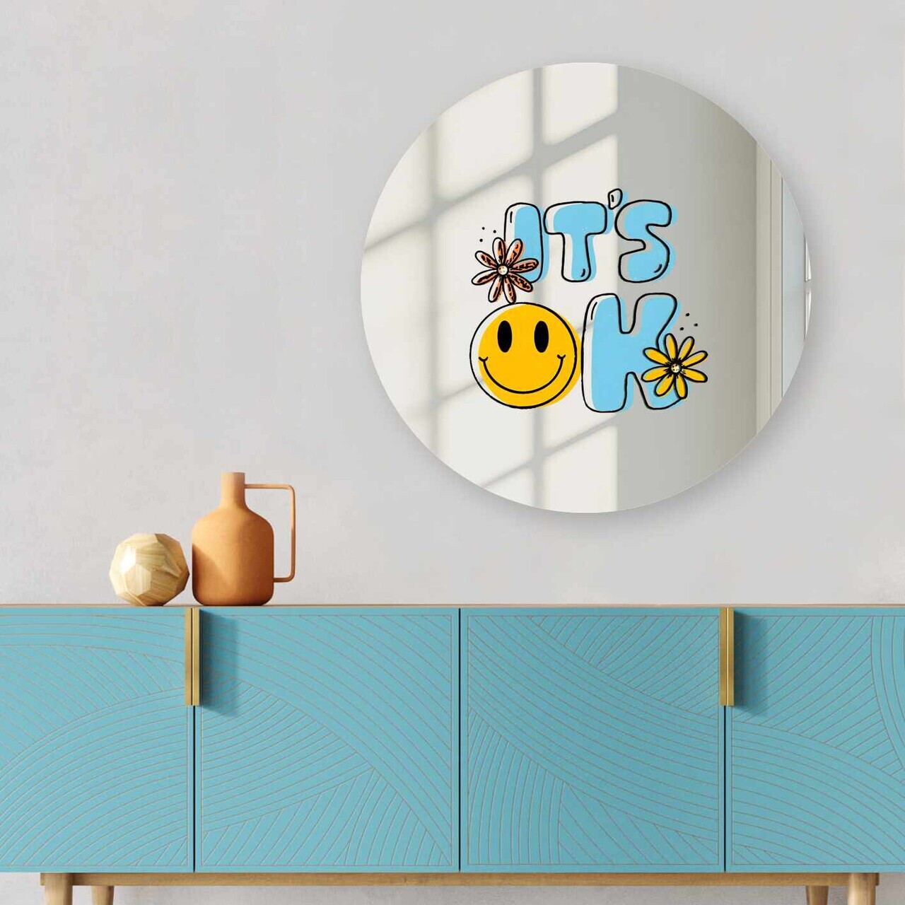 Oglinda decorativa AY11708 Sticla ø30 cm Multicolor
