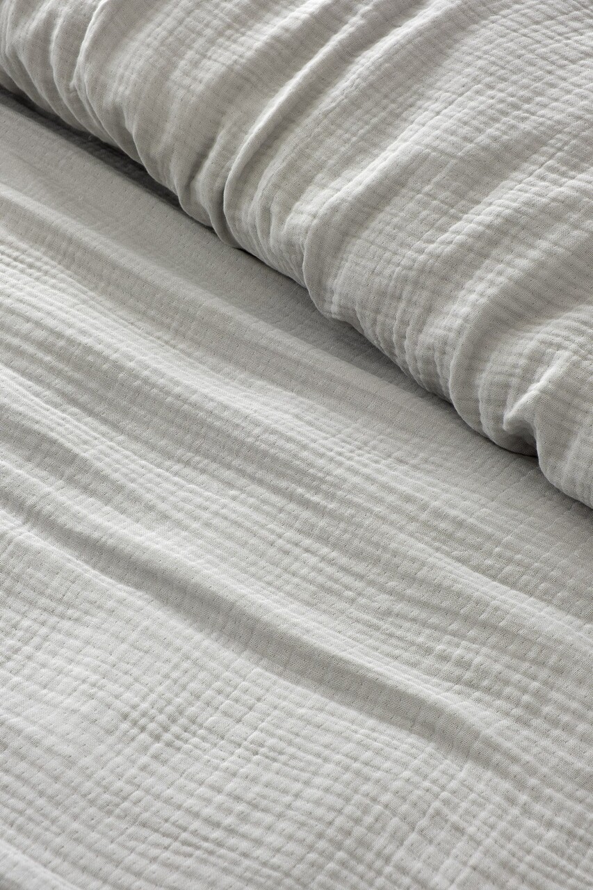 Cuvertura matlasata dubla, Muslin - Grey (220 x 250), DC Home, Bumbac