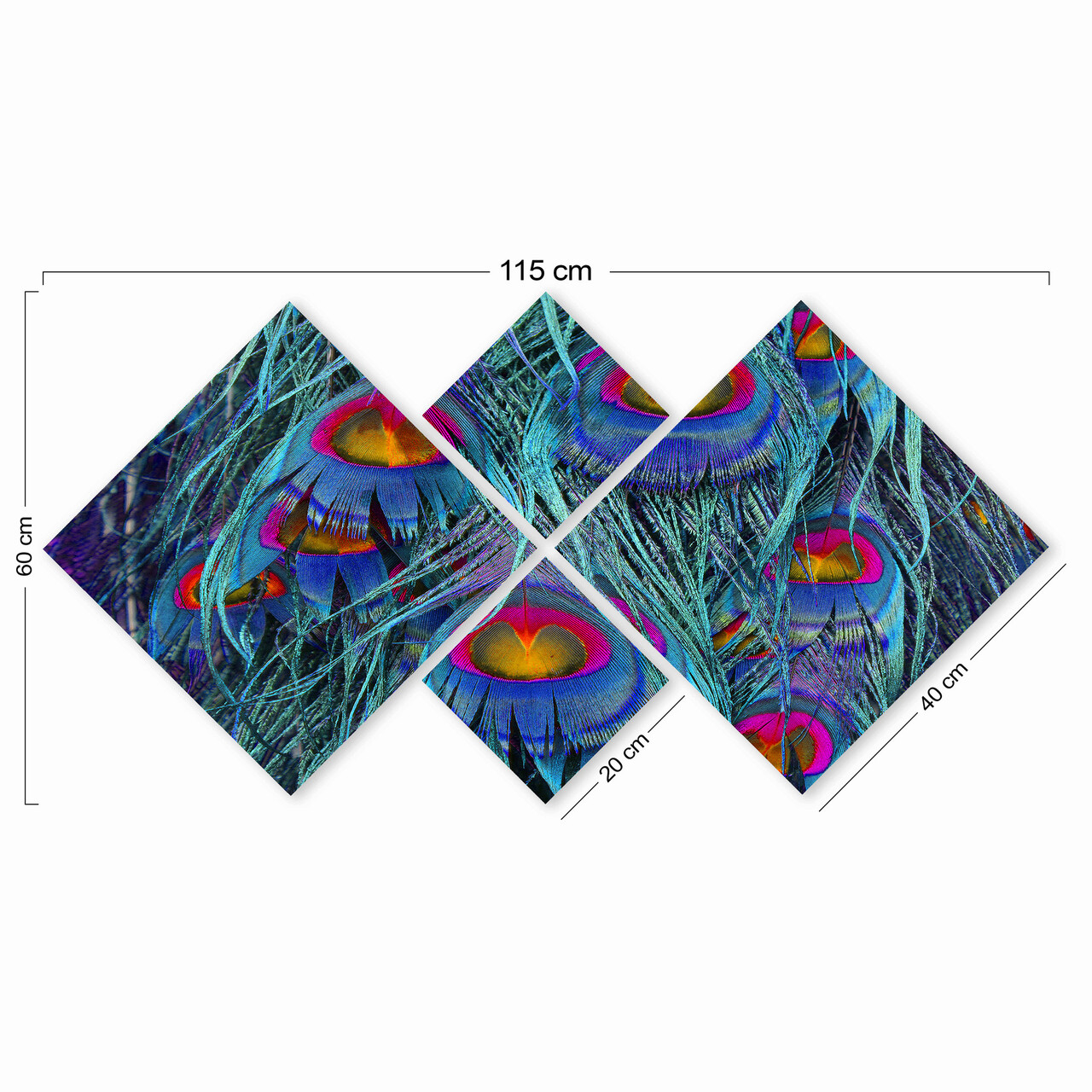 Set 4 tablouri decorative, 4MDF142339279, MDF, Imprimat UV, Multicolor