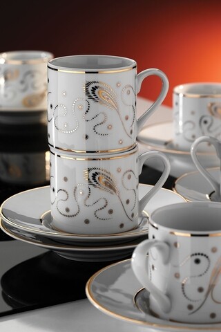 Set de cafea Kutahya Porselen, RU12KT4307050, 12 piese, portelan