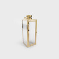 Felinar Tondo, Homla, 14x14x39 cm, metal/sticla striata, auriu