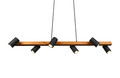 Lustra Marley, TRIO, 115x20x150 cm, 35W, 6x GU10, metal, negru mat/natur