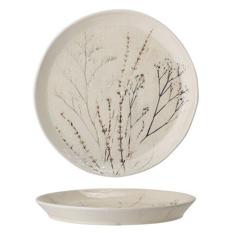 Farfurie intinsa, Bloomingville, Bea, 27.5x3 cm, ceramica, natural