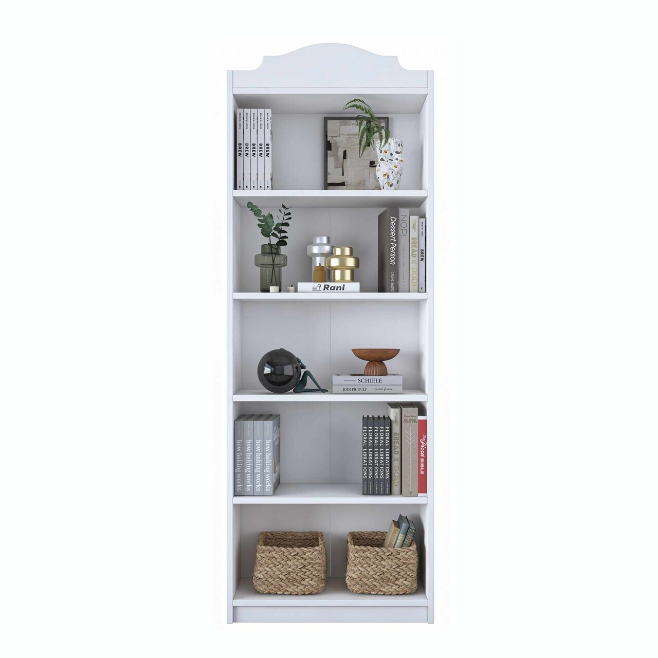 Corp biblioteca, Hanah Home, HC130, 60x160x25 cm, Alb — imaginea 8