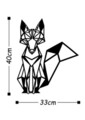 Decoratiune de perete, Fox, Metal, Dimensiune: 33 x 40 cm, Negru