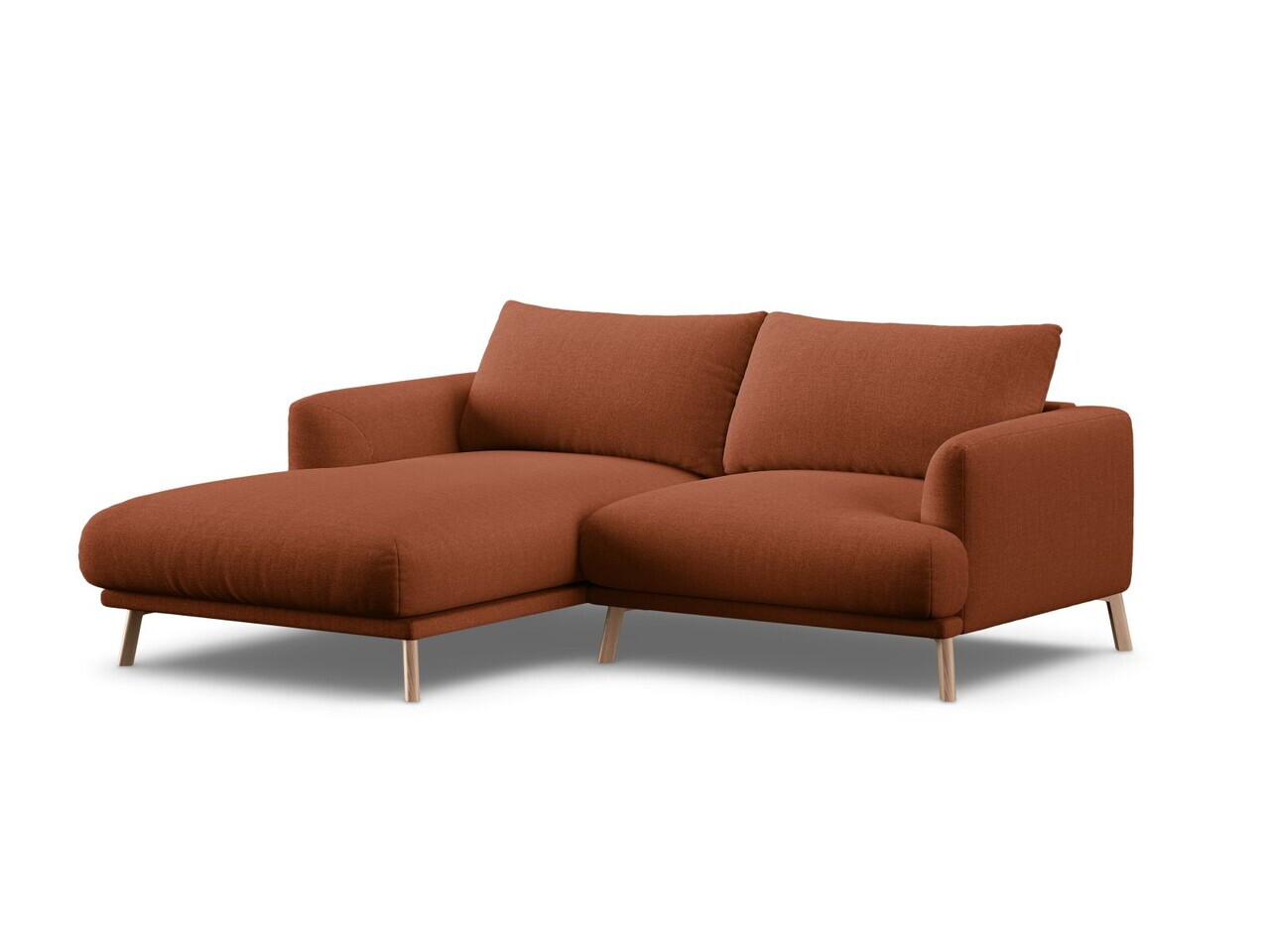 Coltar stanga 3 locuri, Naomi, Micadoni Home, 200x170x75 cm, tesatura structurata, caramiziu — imaginea 5