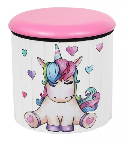 Taburet pliabil Unicorn, Heinner Home, Ø38x38 cm, PVC, multicolor