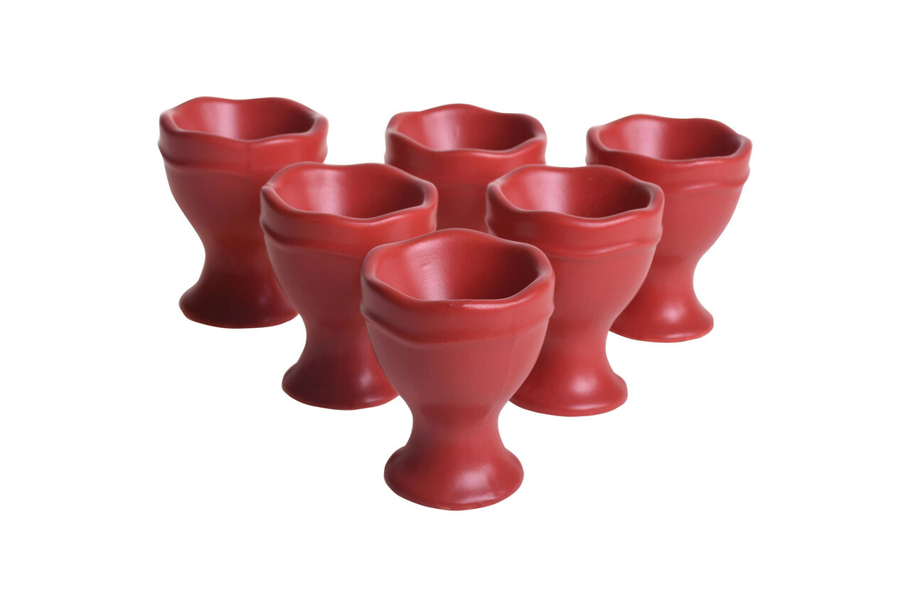 Set suporturi pentru ou, Keramika, 275KRM1624, Ceramica, Caramiziu