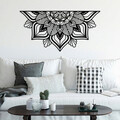 Decoratiune de perete, Mandala-S-1, Metal, Dimensiune: 118 x 1,5 x 59 cm, Negru