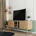 Comoda TV, Mezza, Carmen, 150x52x34 cm, Stejar