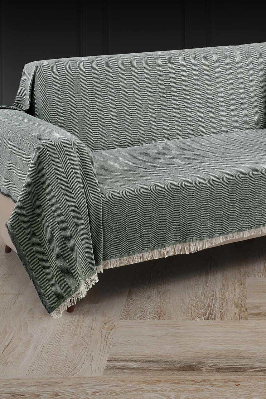 Cuvertura de pat, L'essentiel Maison, 3M Baglamasiz, Bumbac, Verde — imaginea 2