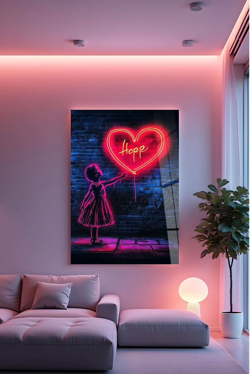 Tablou decorativ Hhlneon0030 70 x 100 cm Multicolor