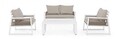 Set mobilier pentru gradina/terasa 4 piese Captiva, Bizzotto, aluminiu/textilena, alb