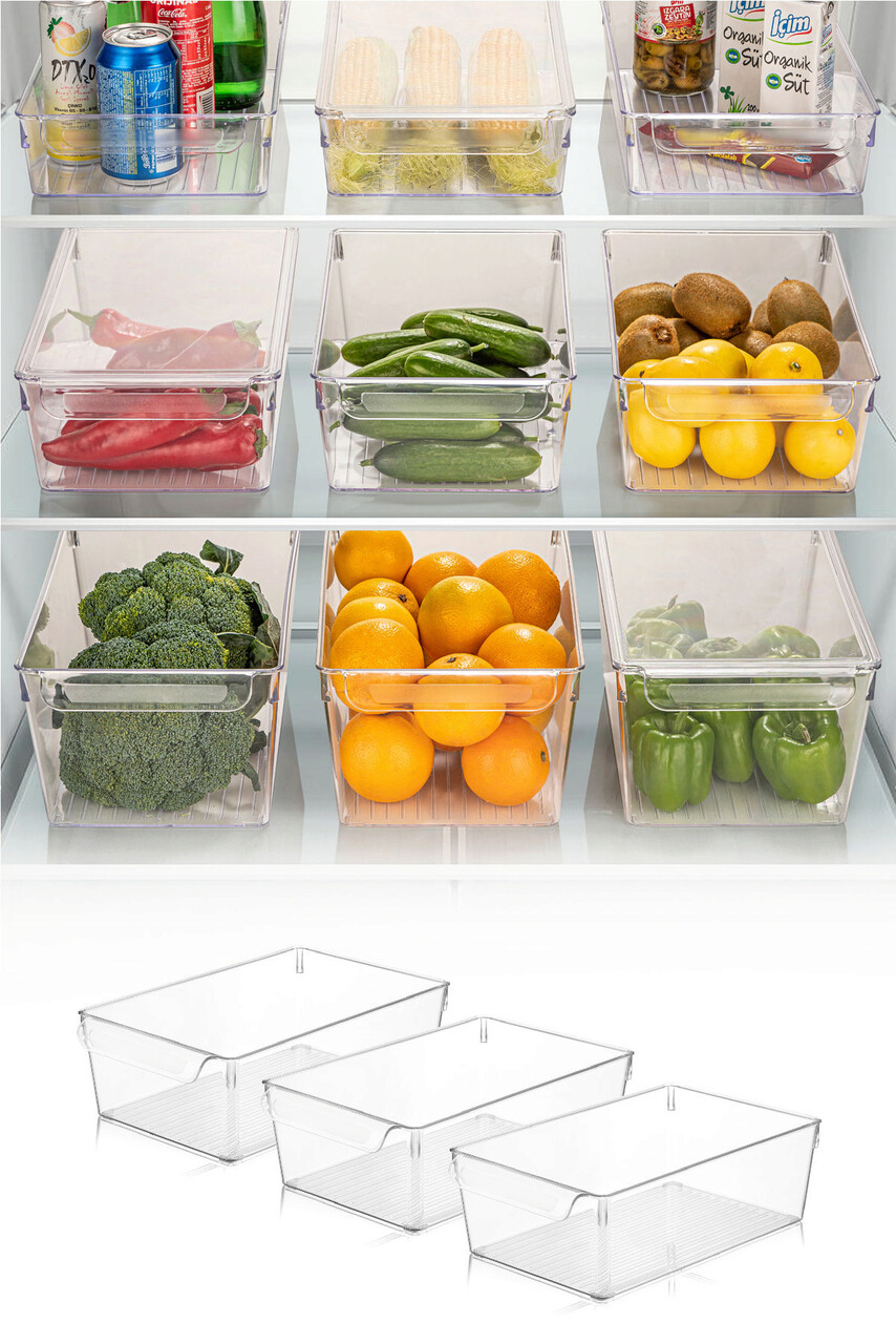 Set organizatoare frigider, Fremont, 964FRM3413, Plastic, Transparent