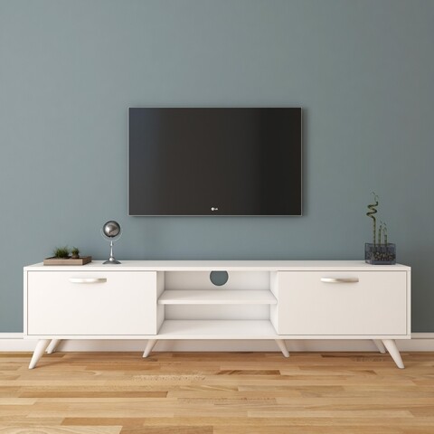 Comoda TV, Rani, A9 - 220, 180 x 48.6 x 35 cm, pal melaminat, alb