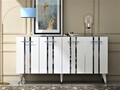 Consola, Olivia, Asel, 150x80x40 cm, PAL , Alb / Argintiu