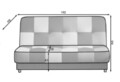 Canapea extensibila 3 locuri, ELTAP, Cayo, 192x90x90 cm, lemn/poliester, negru/gri