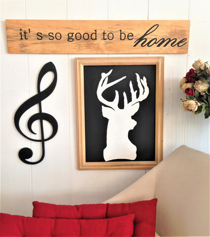 Decoratiune de perete, Home Sign, 100x18x2 cm, Lemn , Maro La Moneta