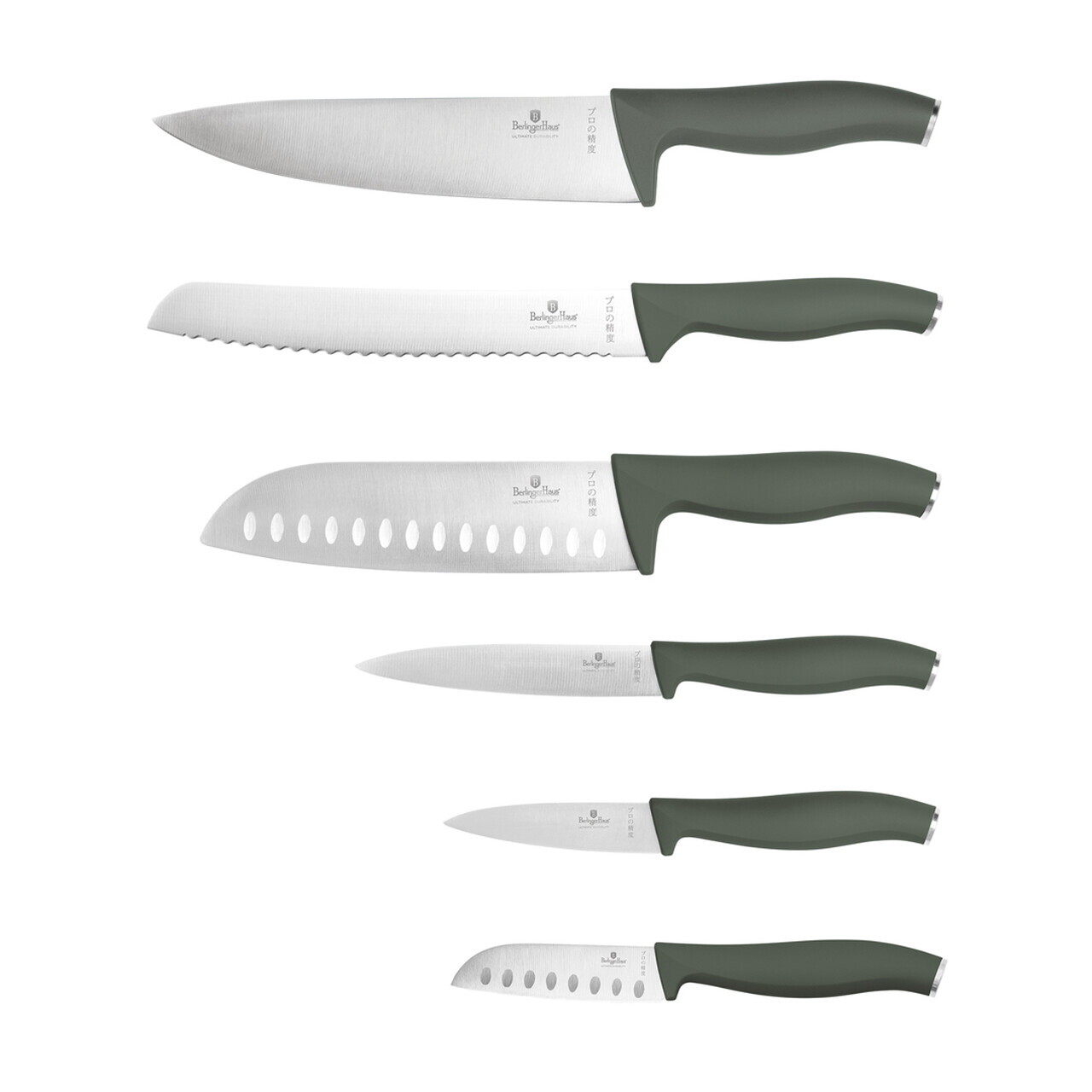 Set 6 cutite Berlinger Haus, Matte Green, inox, verde mat - imagine 13
