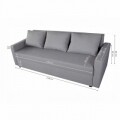 Canapea extensibila Firenze Grey 218x85x85cm + lada de depozitare, gri