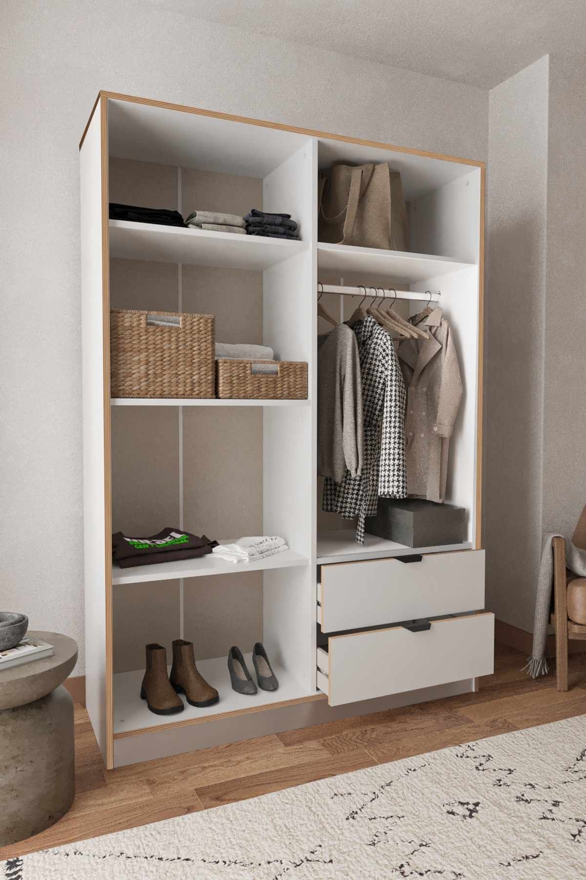 Dulap pentru haine, Hanah Home, Arden 4, 145x182x44 cm, Alb - view 5