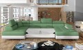 Coltar extensibil stanga 6 locuri ELTAP, Rod-22, Rodrigo, 345x202x90 cm, lemn/poliester, verde deschis/alb