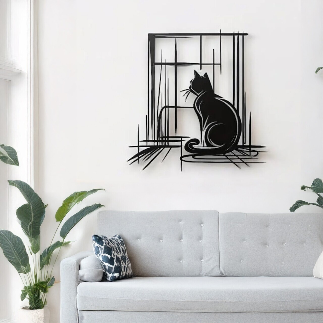 Decoratiune de perete, DCV-1025-MT, Dimensiune: 50 x 50 cm, Negru — imaginea 3