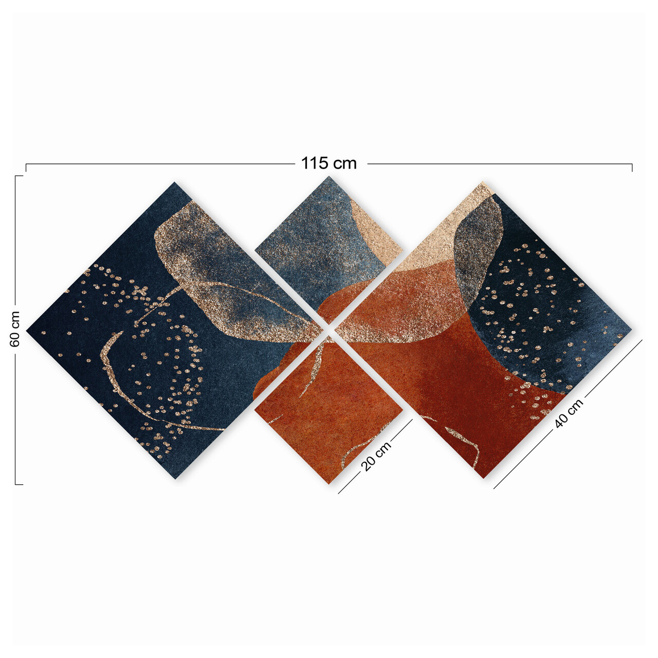 Set 4 tablouri decorative, 4MDF1731913066, MDF, Imprimat UV, Multicolor