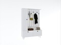 Cuier cu pantofar Lala, Puqa Design, 112x35x170 cm, PAL, alb