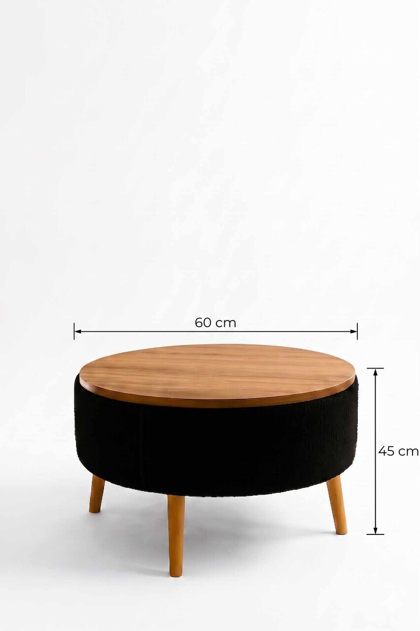 Masuta de cafea, Hanah Home, Iris, Negru — imaginea 3