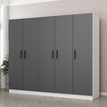Dulap pentru haine, Minerva, Kale, 225x210x52 cm, PAL, Antracit