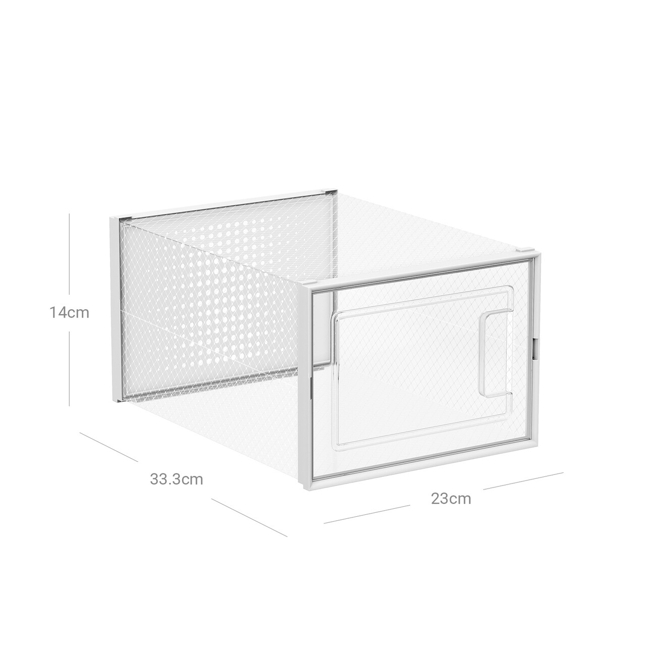 Set 18 cutii de pantofi, Songmics, 33.3x23x14 cm, polipropilena, transparent/alb - 1 | YEO