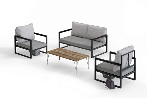 Set mobilier de gradina, dragon, mtlknp002, antracit / gri