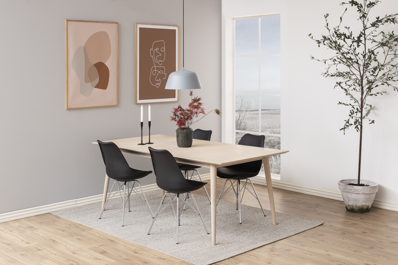 Scaun Eris, Actona, 48.5x54x85.5 cm, piele ecologica/otel, negru/crom - view 5