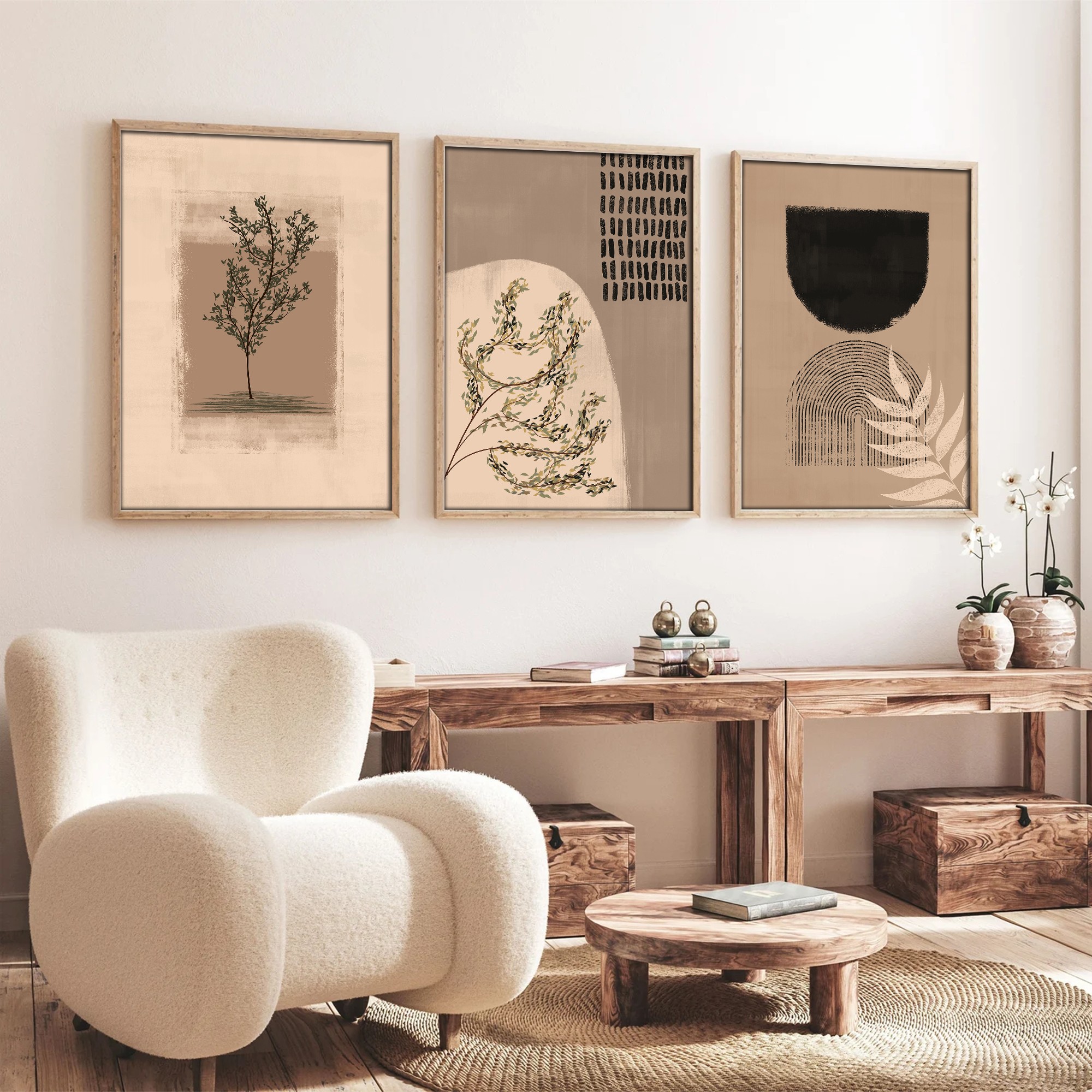 Tablou decorativ, Huhu260, Lemn masiv, Multicolor
