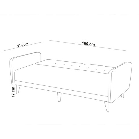 Set canapea extensibilă, Unique Design, 867UNQ1589, Lemn de carpen, Gri inchis