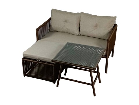 Set mobilier de gradina, jumilla, shangai 8, maro inchis