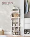 Pantofar ingust, Vasagle Slim, 6 perechi incaltaminte, 30x26.4x110.4 cm, PAL/otel, alb