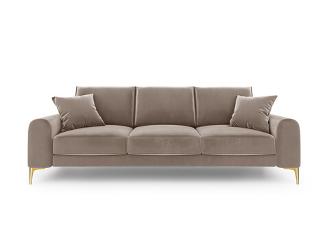 Canapea, Madara, Mazzini Sofas, 3 locuri, gold legs, 222x102x90 cm, catifea, bej