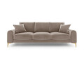 Canapea, Madara, Mazzini Sofas, 3 locuri, gold legs, 222x102x90 cm, catifea, bej