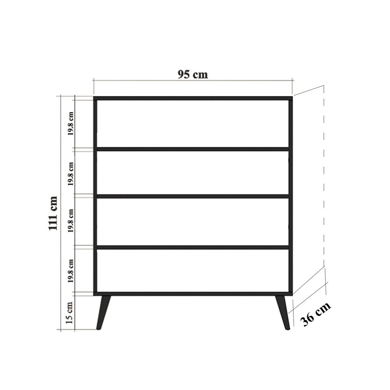 Dulap multifunctional, Hanah Home, Multilüx Article, 95x111x36 cm, Alb / Negru / Roșu / Gri - imagine 8