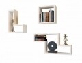 Set 3 rafturi pentru perete, Wooden Art, Tetris White